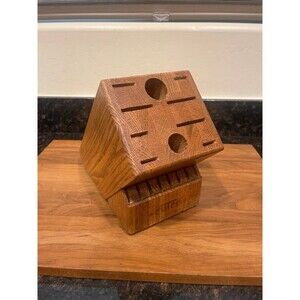 Vintage Cutco 18 Slot oak Wood knife block